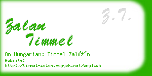 zalan timmel business card